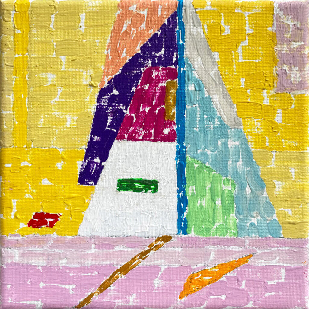 CaraFaccia, XV, 15 x 15 cm 2026 Acryl auf Leinwand Paulo de Brito
